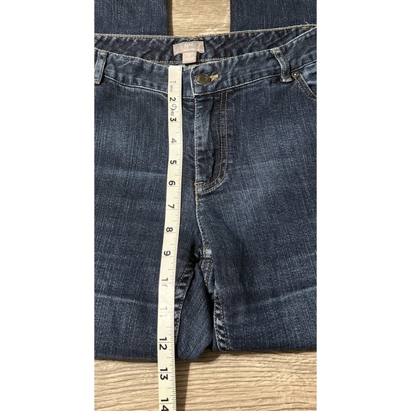 J.Jill Slim Leg Mid Rise Dark Wash Stretch Blue Jeans Size 8 (30x30) - Picture 7 of 11